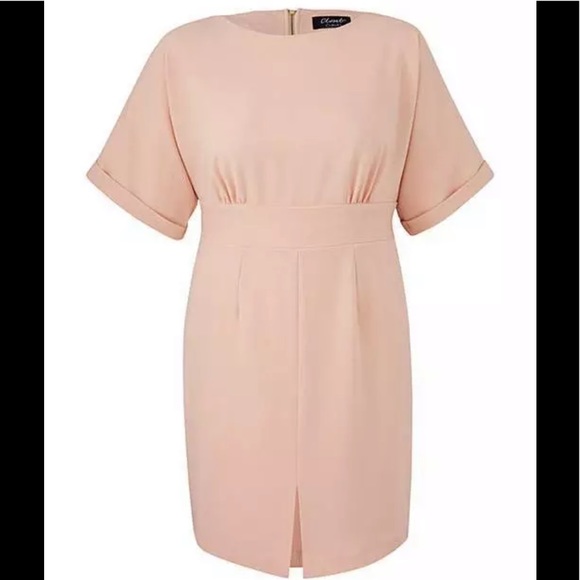 Closet Split Front Wiggle Dress Nude Pink Size - Picture 2 of 8